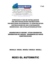 Reverberi M203 GL AUTOMATIC Use And Installation Instructions