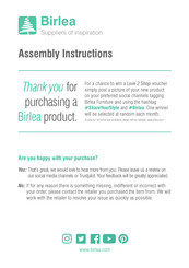 Birlea Paris PAR6CHGRYV2 Assembly Instructions Manual