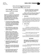 Federal Signal Corporation Vista Installation And Maintenance Instructions Manual