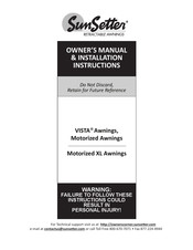 Sunsetter VISTA Owner's Manual & Installation Instructions