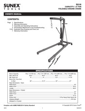 Sunex Tools 5218 Owner's Manual
