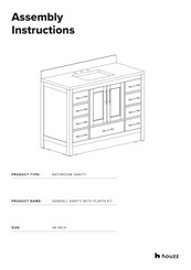 HOUZZ KENDALL VANITY WITH PLINTH KIT Assembly Instructions Manual