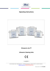 Elma Elmasonic xtra TT Operating Instructions Manual