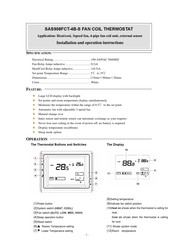 Saswell SAS908FCT-4B-S Installation And Operation Instructions