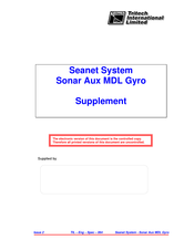 Tritech Seanet Series Manual Supplement