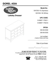 Dorel DA7253-1E Instructions Manual