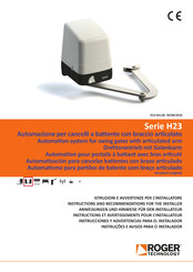 Roger Technology H23 Series Instructions And Recommendations For The Installer