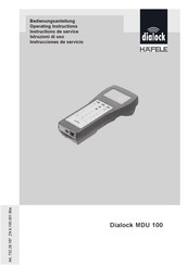 Hafele Dialock MDU 100 Operating Instructions Manual