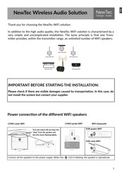 NewTec Design Audio CONO PENDO WIFI Quick Start Manual