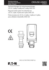 Eaton CROUSE-HINDS GHG 525 Operating Instructions Manual