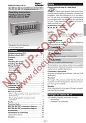 Kromschroder PFA Series Operating Instructions Manual