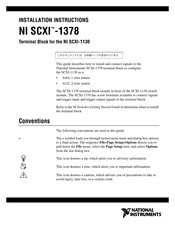 National Instruments SCXI-1378 Installation Instructions Manual