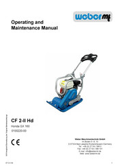 Weber CF 2-II Hd Operating And Maintenance Manual