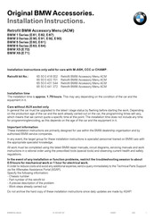 BMW 65 50 0 431 544 Installation Instructions Manual