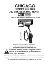 CHICAGO 99630 Set Up And Operating Instructions Manual