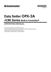 Orientalmotor OPX-2A Operating Manual