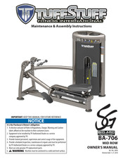 TuffStuff BIO-ARC MID ROW BA-706 Maintenance & Assembly Instructions