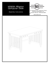 Sei Mission Computer Desk HO9239 Assembly Instructions Manual