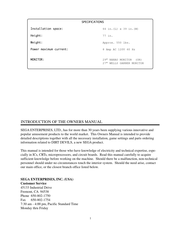 SEGA ENTERPRISES DIRT DEVILS Owner's Manual