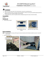 Travis Industries 616 GSR Driftwood Log Set 2 Installation Instructions Manual