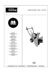 Gude GSF 1700-6,5 PS Translation Of Original Operating Instructions