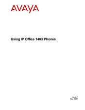 Avaya 1403 Digital Phone Manuals