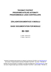 TECO TECOMAT FOXTROT IB-1301 Basic Documentation