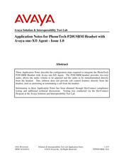Avaya PhoneTech P20USBM Application Notes