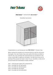 FREE RANGE HEN HOUSE Assembly Instructions Manual