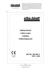 EFBE-SCHOTT KA 601.1 Operating Instructions Manual