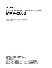 Sony MAV-2000 Installation Manual
