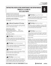 Pentair AURORA 413 Installation Maintenance Repair Manual