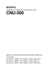 Sony CNU-500 Installation And Maintenance Manual