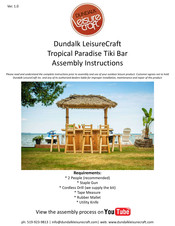 Dundalk LeisureCraft Tropical Paradise Tiki Bar Assembly Instructions Manual