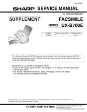 Sharp UXB700E Service Manual Supplement