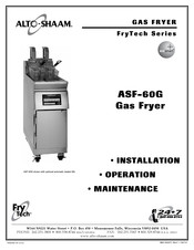 Alto-Shaam FryTech ASF-60G Installation Operation & Maintenance