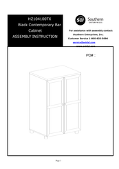 Southern Enterprises HZ104100TX Assembly Instruction Manual