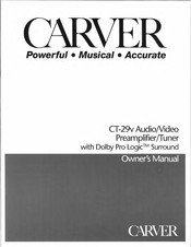 Carver CT-29v Owner's Manual