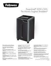 Fellowes POWERSHRED 325Ci Instructions Manual