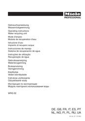 Miele professional WRG 02 Operating Instructions Manual