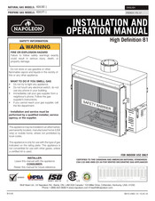 Napoleon HD81NT-1 Installation And Operation Manual
