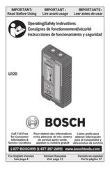 Bosch LR20 Operating/Safety Instructions Manual