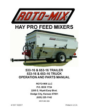 Roto-Mix Hay Pro Series Operation And Parts Manual
