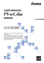 Iiyama ProLite XUB2792QSU User Manual
