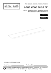 Allen + Roth WSWS-SS1672-1P Manual