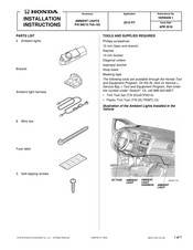 Honda 08E10-T5A-102 Installation Instructions Manual