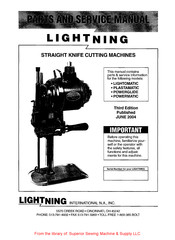 Lightning Plastamatic Parts And Service Manual