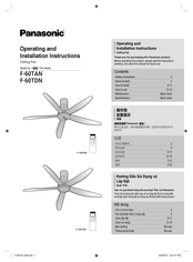 Panasonic F-60TDN Operating And Installation Instructions