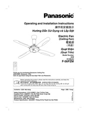 Panasonic F-56PZM Operating And Installation Instructions