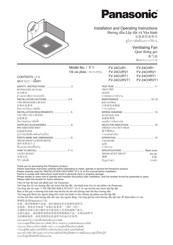 Panasonic FV-24CURVT1 Installation And Operating Instructions Manual